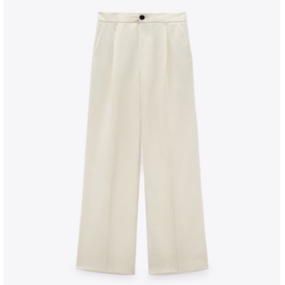 Zara Pants & Jumpsuits Nwt Zara Creme Trouser Pants Poshmark